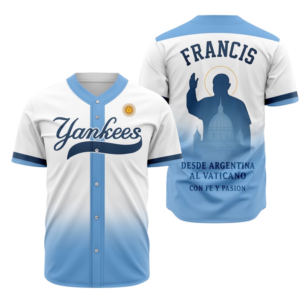 Premium MLB New York Yankees Pray For Pope Francis Baseball Jersey - NYY096