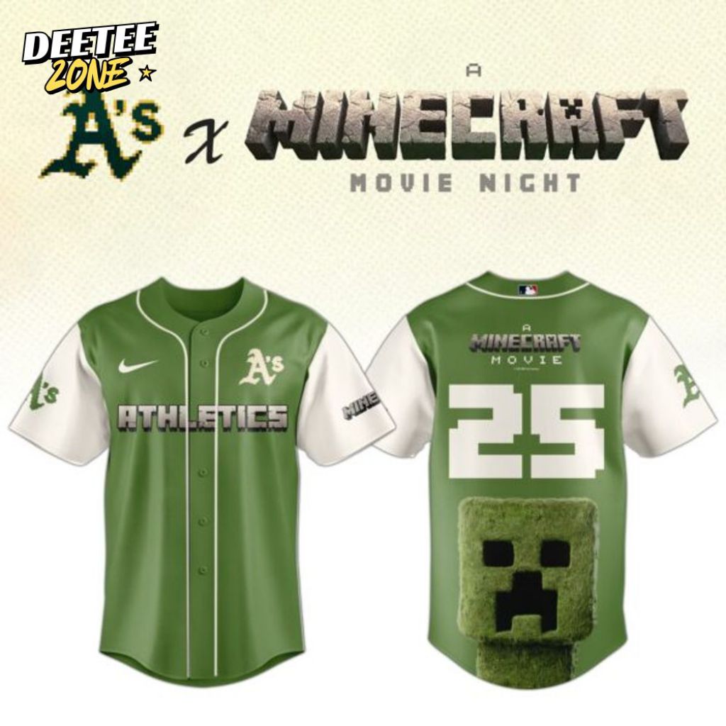 Premium MLB Oakland Athletics X A Minecraft Movie Baseball Jersey - OA086