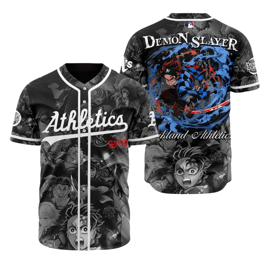 Premium MLB Oakland Athletics X Demon Slayer Baseball Jersey - OA088