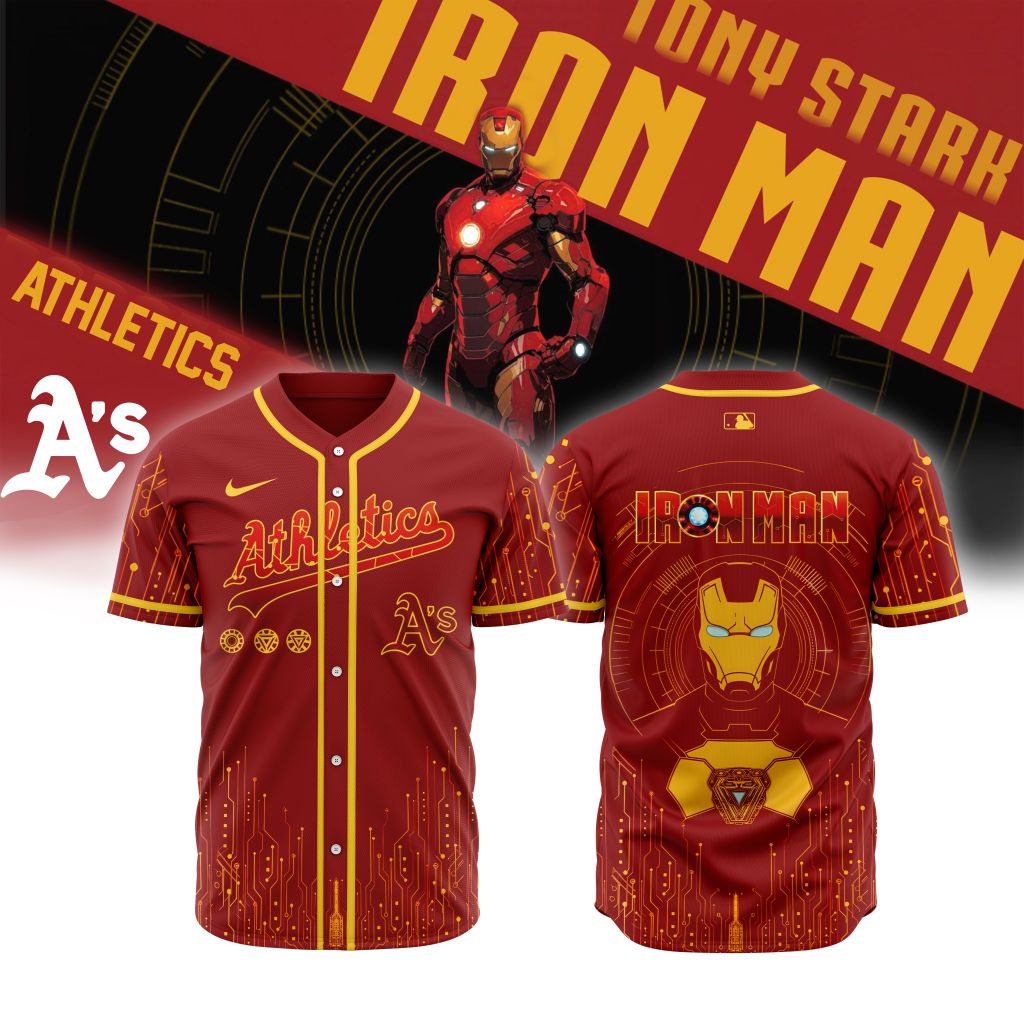 Premium MLB Oakland Athletics X Iron Man Baseball Jersey - OA096