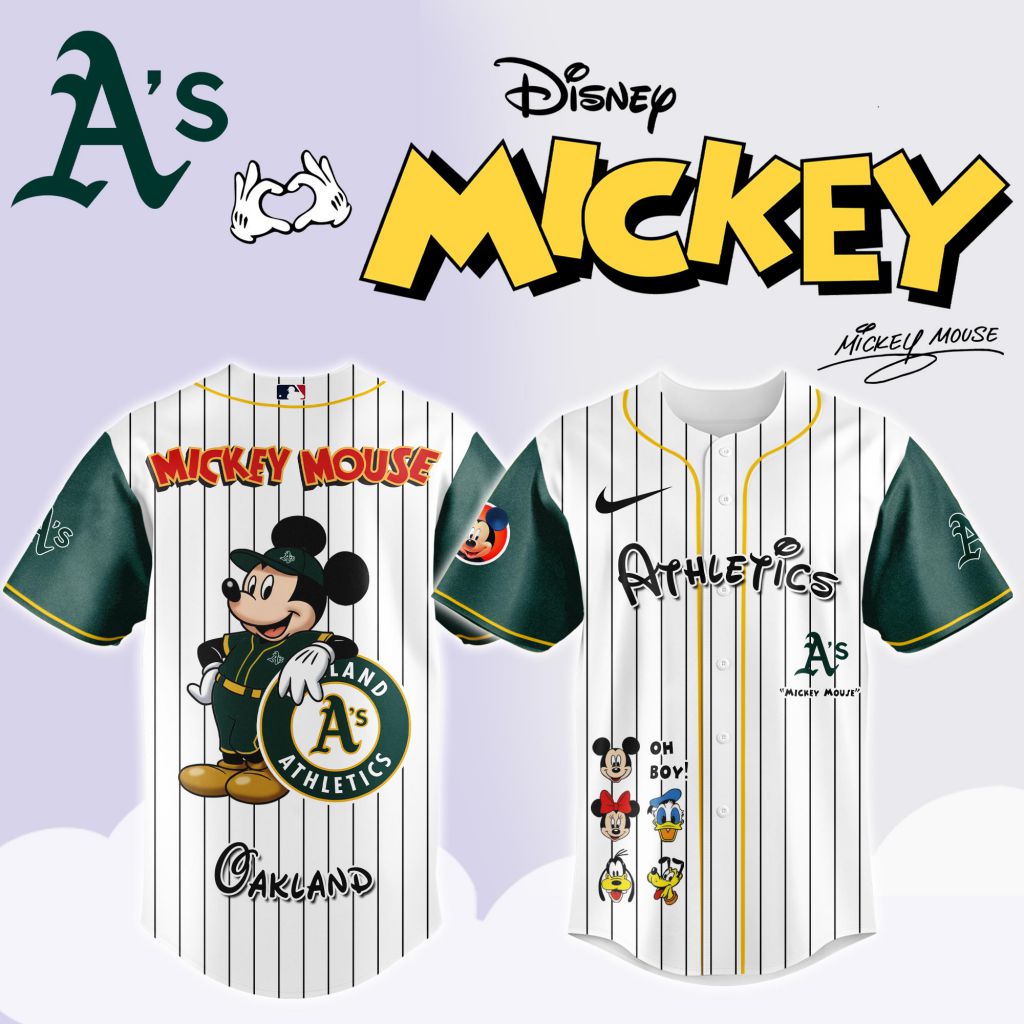 Premium MLB Oakland Athletics X Mickey Mouse And Friends Baseball Jersey - OA097