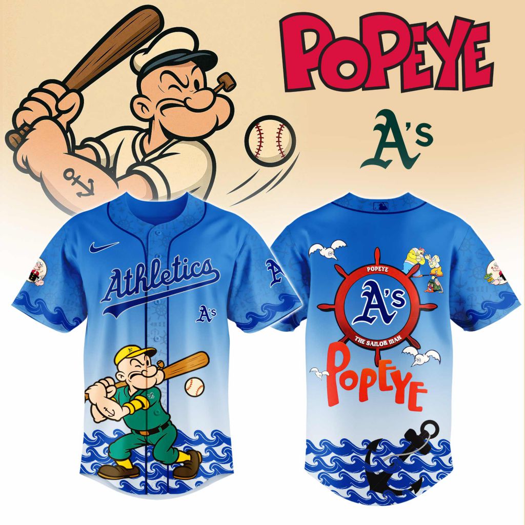 Premium MLB Oakland Athletics X Popeye Baseball Jersey - OA0100