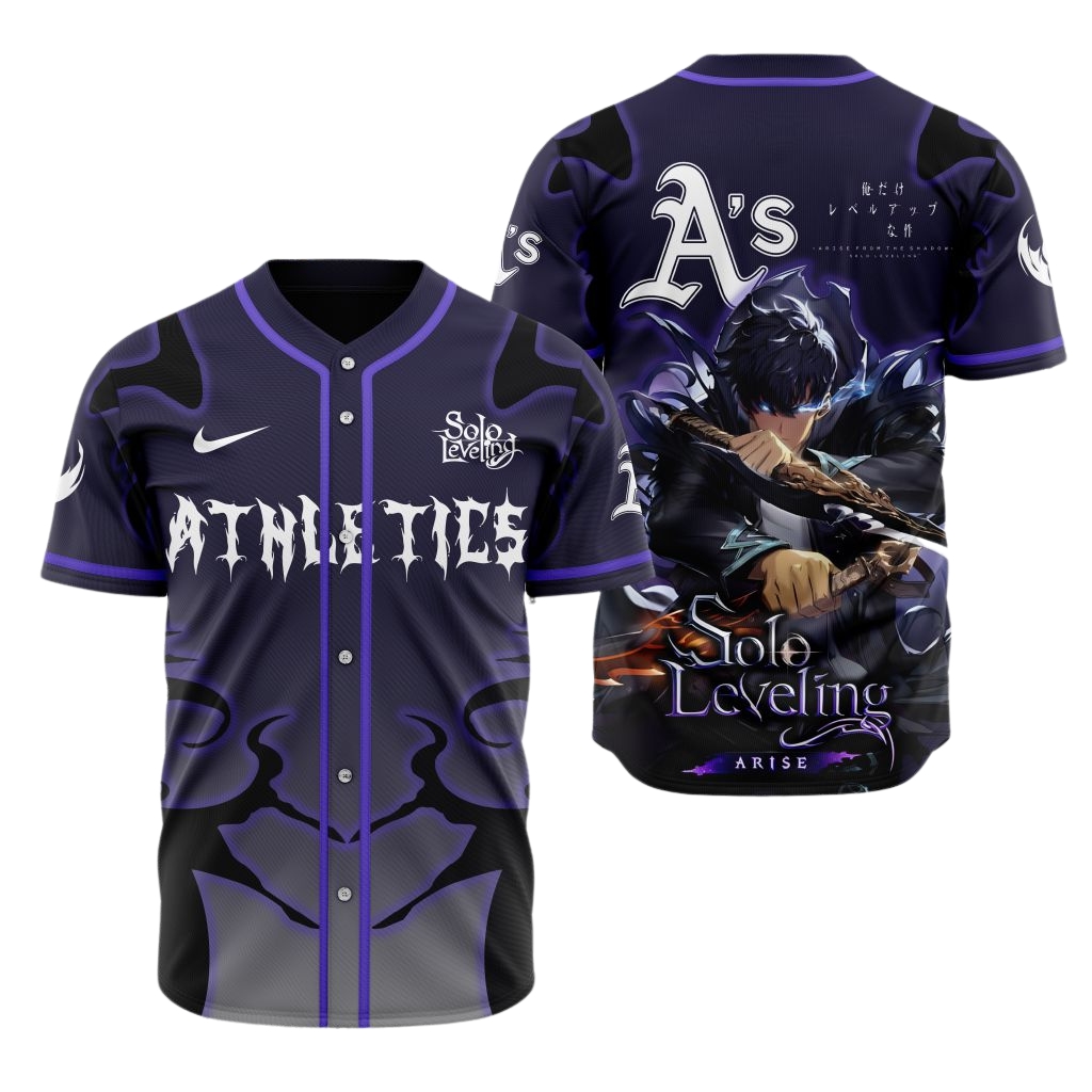 Premium MLB Oakland Athletics X Solo Leveling Baseball Jersey - OA0102