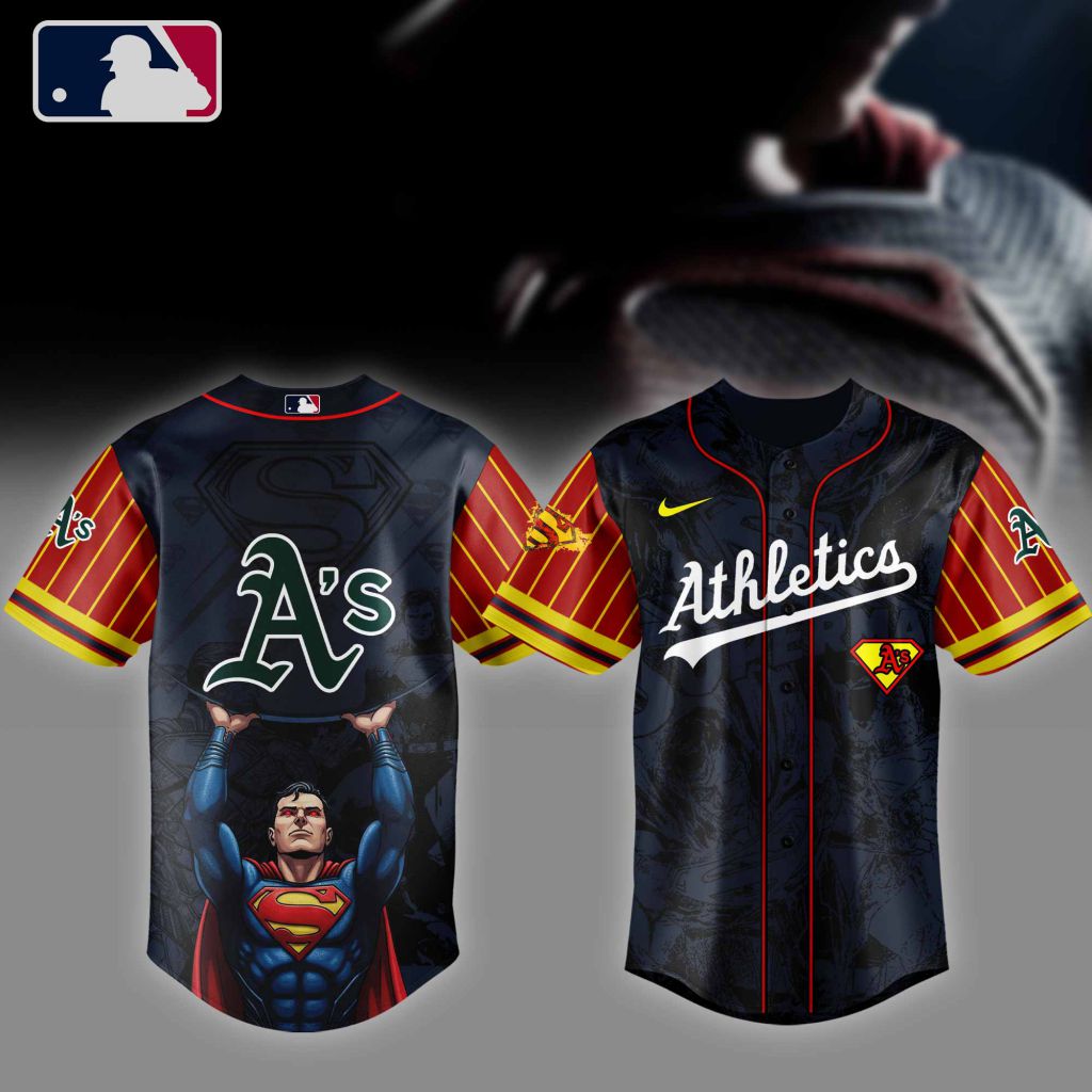 Premium MLB Oakland Athletics X Superman Baseball Jersey - OA0108