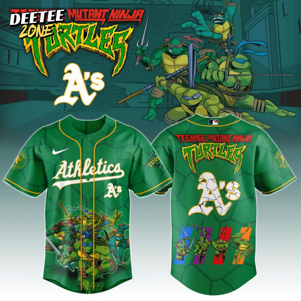 Premium MLB Oakland Athletics X Teenage Mutant Ninja Turtles Baseball Jersey - OA0109