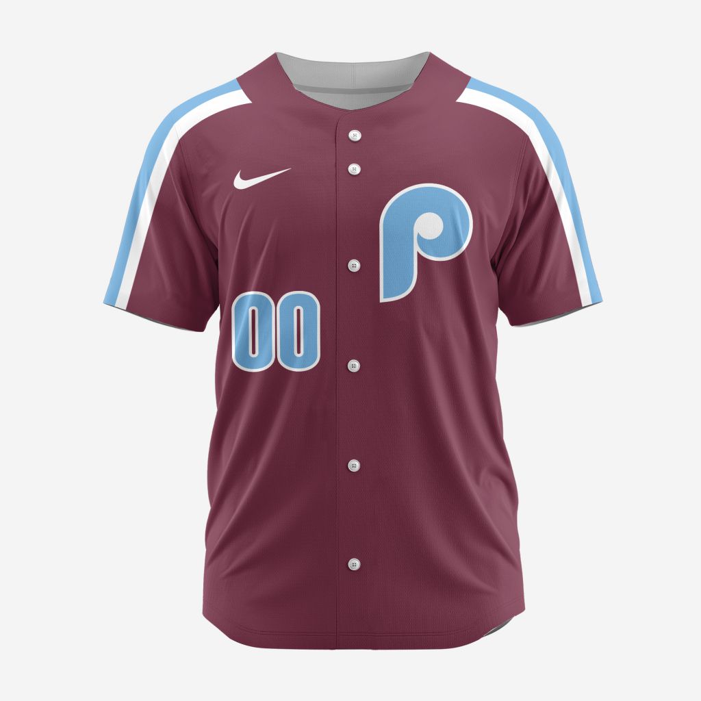 MLB Philadelphia Phillies Personalized Reverse Retro Concept Design Baseball Jersey - PP026