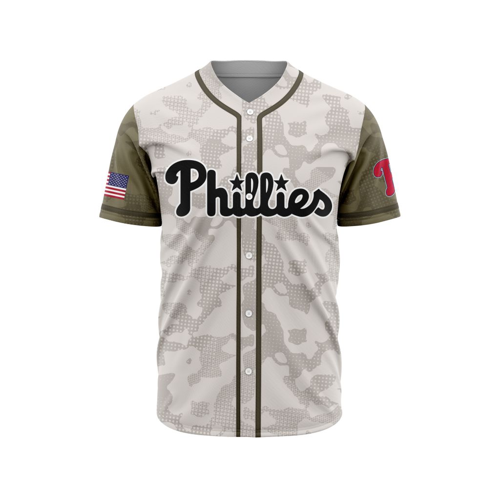 MLB Philadelphia Phillies Special Armed Forces Day Design Baseball Jersey - PP028