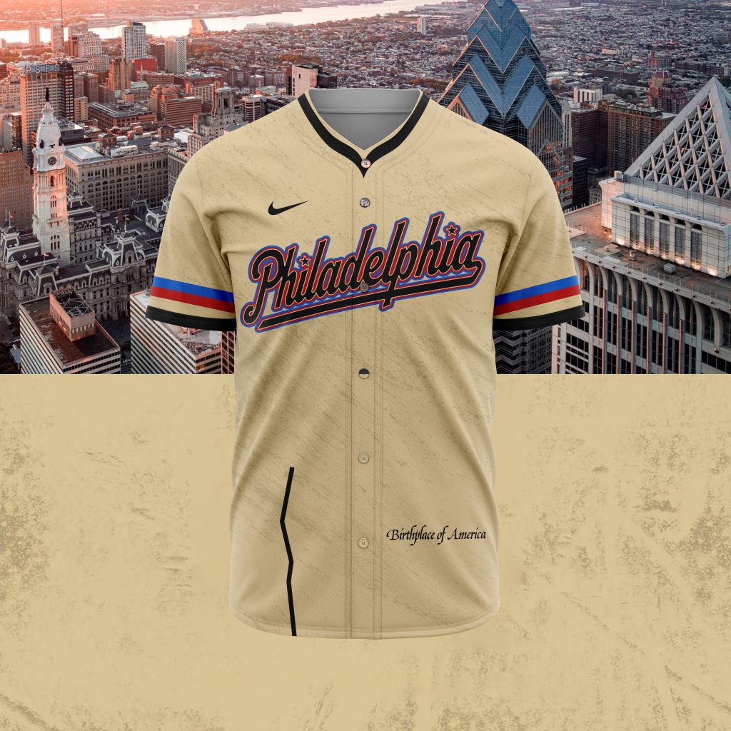 MLB Philadelphia Phillies Special City Connect Design Baseball Jersey - PP035