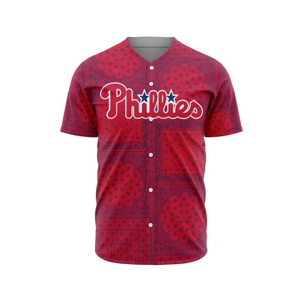 MLB Philadelphia Phillies Special Paisley Design Baseball Jersey - PP053