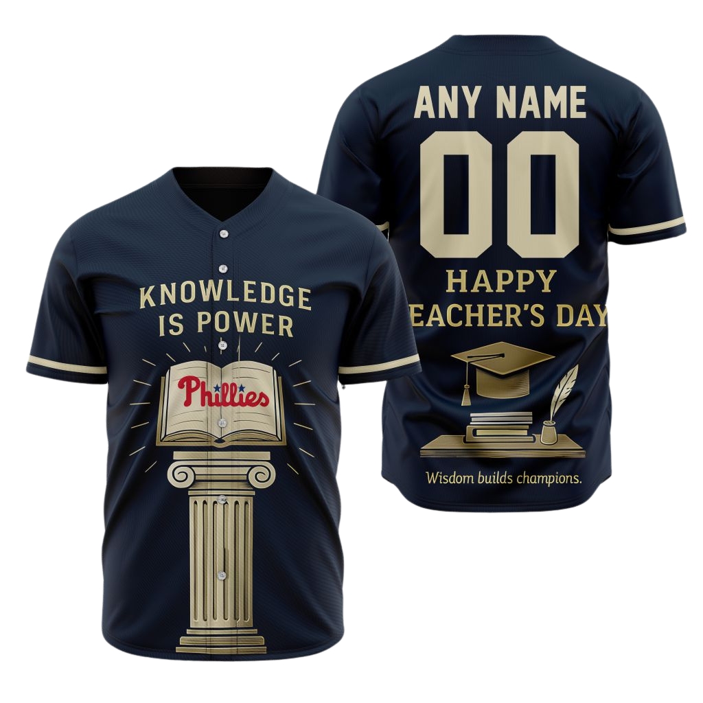 Premium MLB Philadelphia Phillies Happy Teacher’s Day Baseball Jersey - PP092