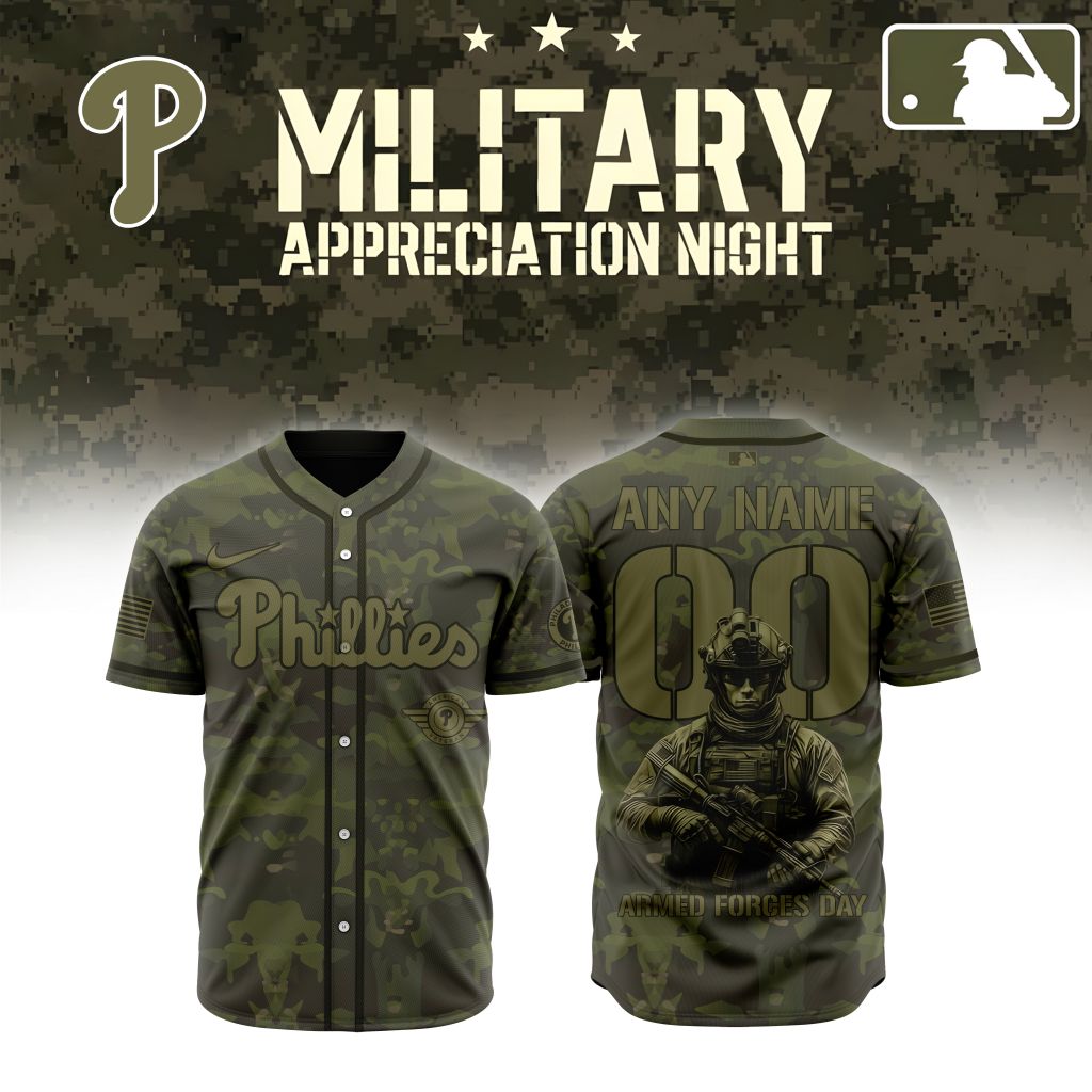 Premium MLB Philadelphia Phillies Military Appreciation Month Baseball Jersey - PP096