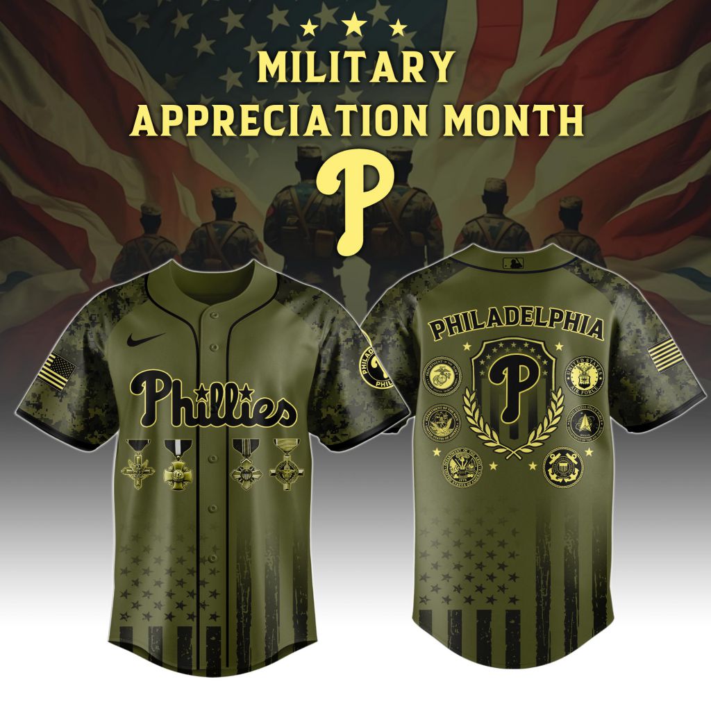Premium MLB Philadelphia Phillies Celebrate Military Appreciation Baseball Jersey - PP084