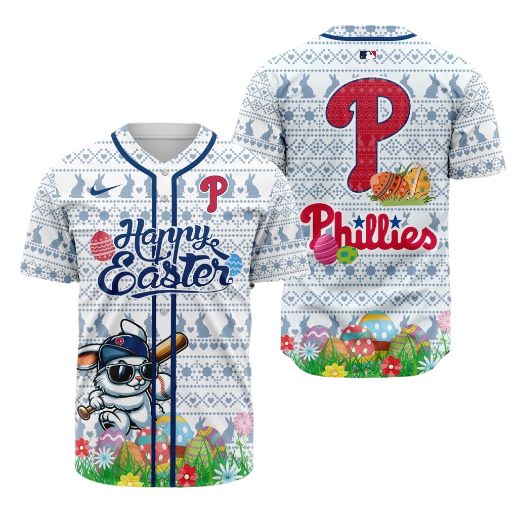 Premium MLB Philadelphia Phillies Happy Easter Baseball Jersey - PP087