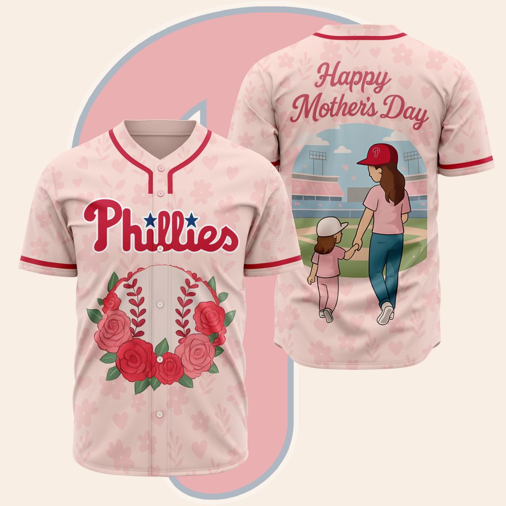 Premium MLB Philadelphia Phillies Happy Mother’s Day Baseball Jersey - PP091