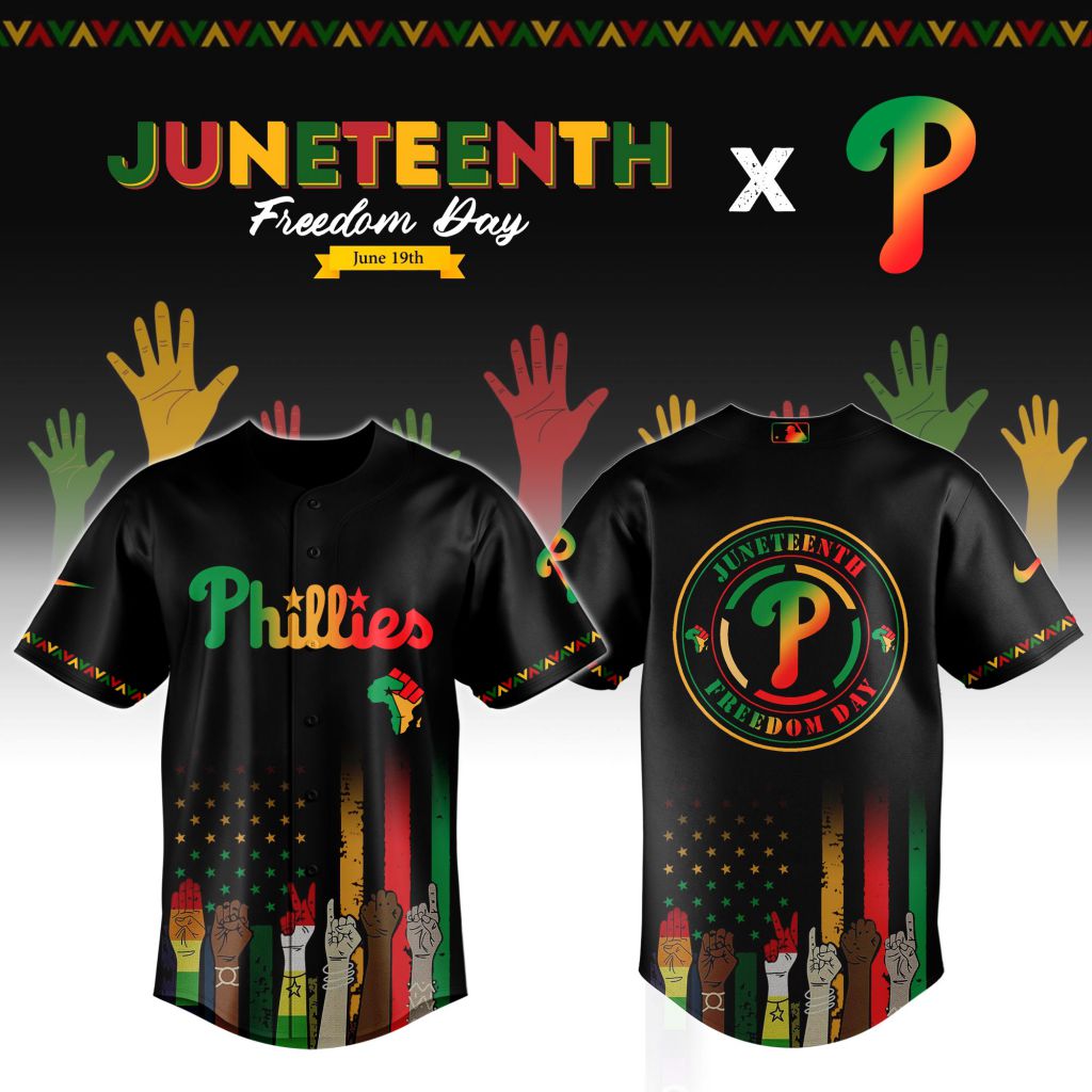 Premium MLB Philadelphia Phillies Juneteenth Freedom Day Baseball Jersey - PP093