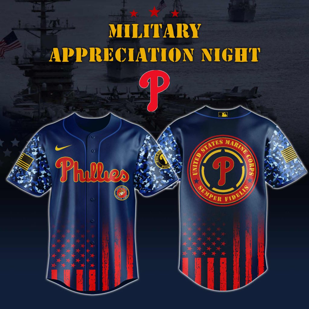 Premium MLB Philadelphia Phillies Marine Corps Military Appreciation Baseball Jersey - PP094