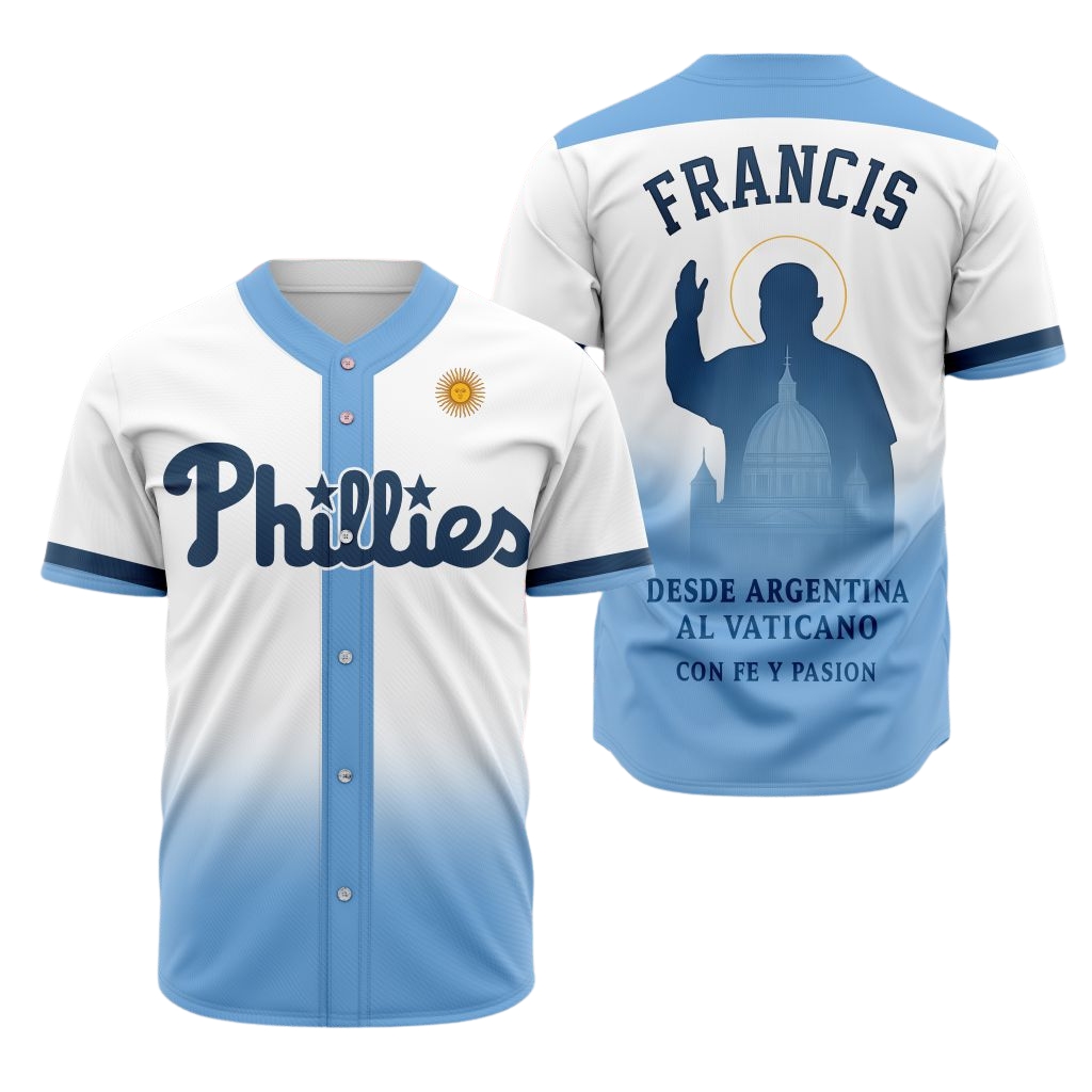 Premium MLB Philadelphia Phillies Pray For Pope Francis Baseball Jersey - PP099