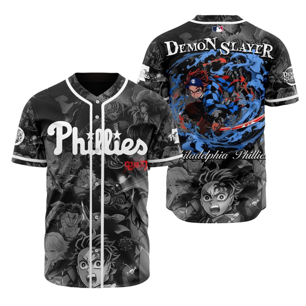 Premium MLB Philadelphia Phillies X Demon Slayer Baseball Jersey - PP0106