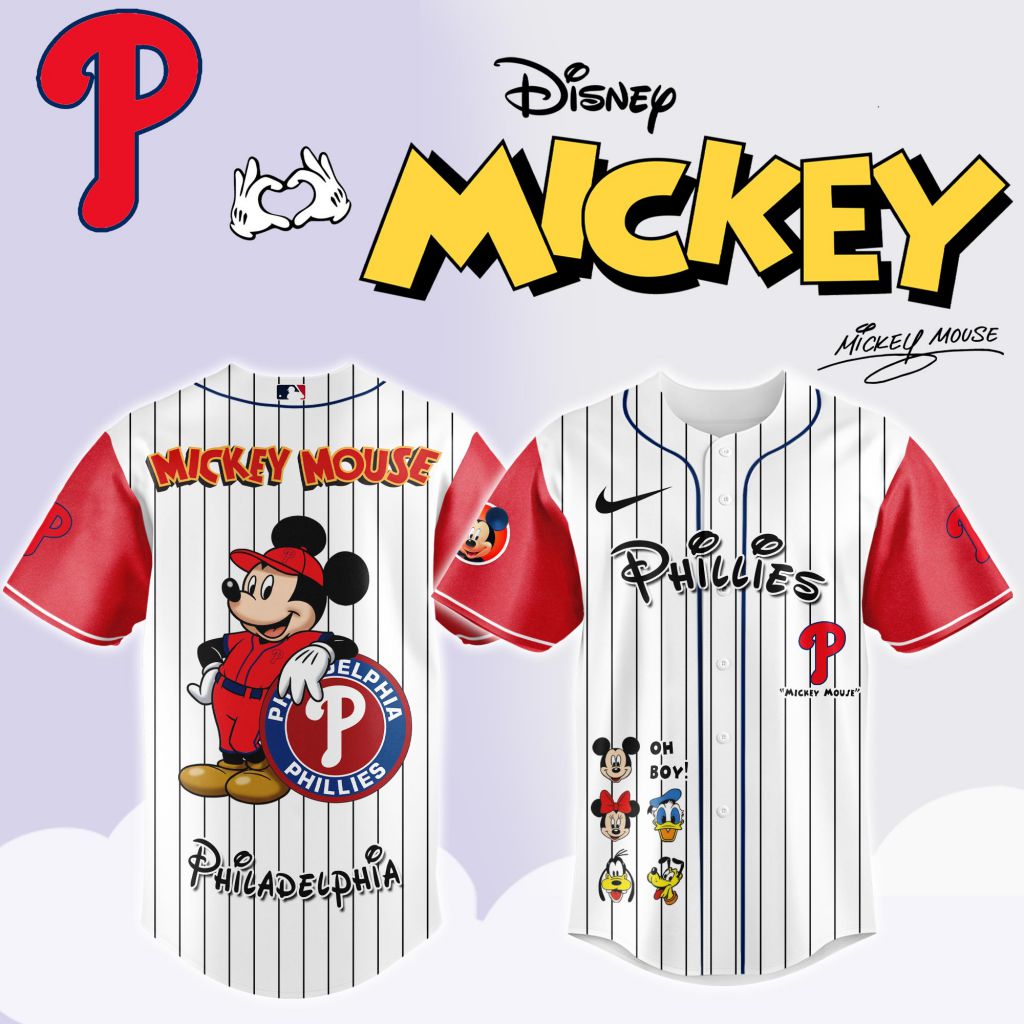 Premium MLB Philadelphia Phillies X Mickey Mouse And Friends Baseball Jersey - PP0115