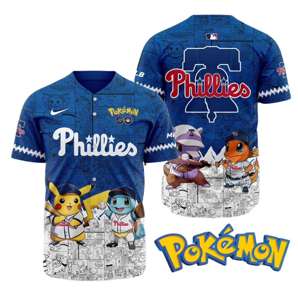 Premium MLB Philadelphia Phillies X Pokemon Jersey - PP0117