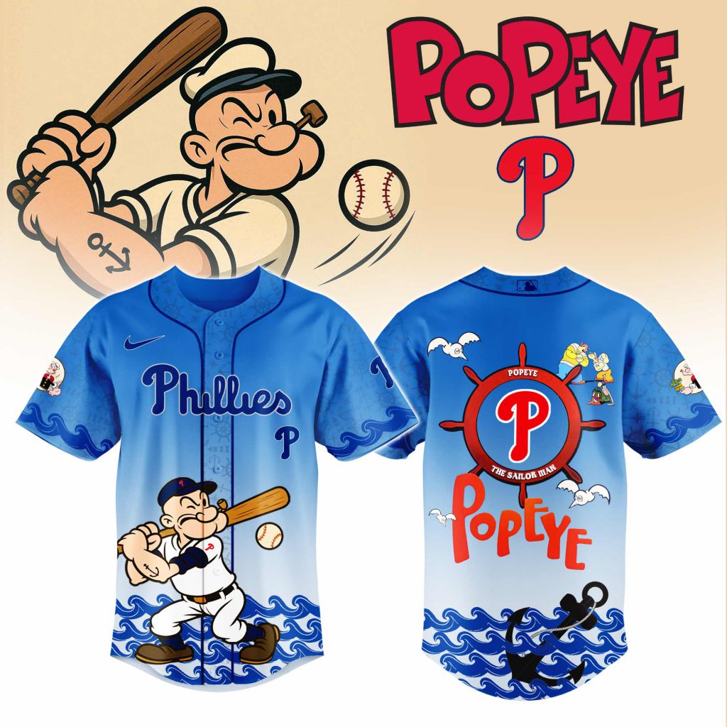 Premium MLB Philadelphia Phillies X Popeye Baseball Jersey - PP0118