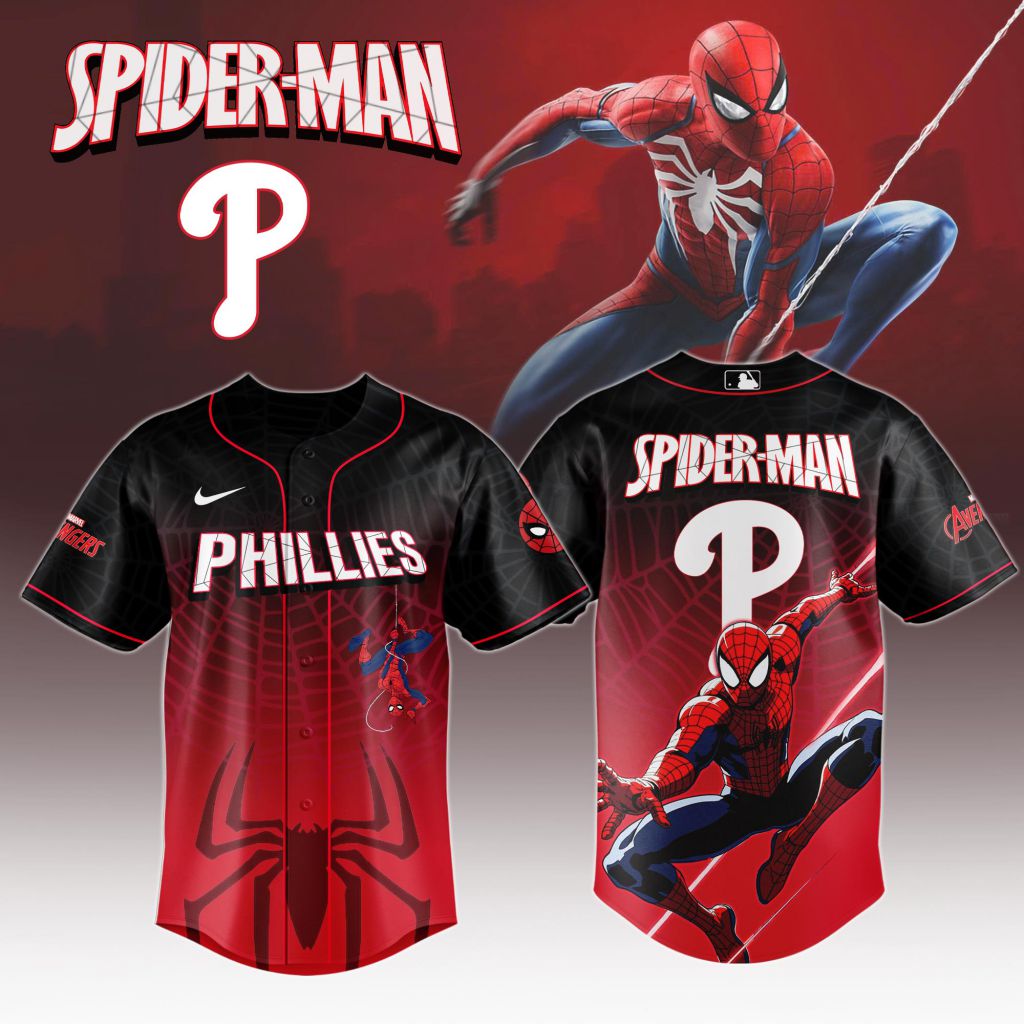 Premium MLB Philadelphia Phillies X Spider-Man Baseball Jersey - PP0122