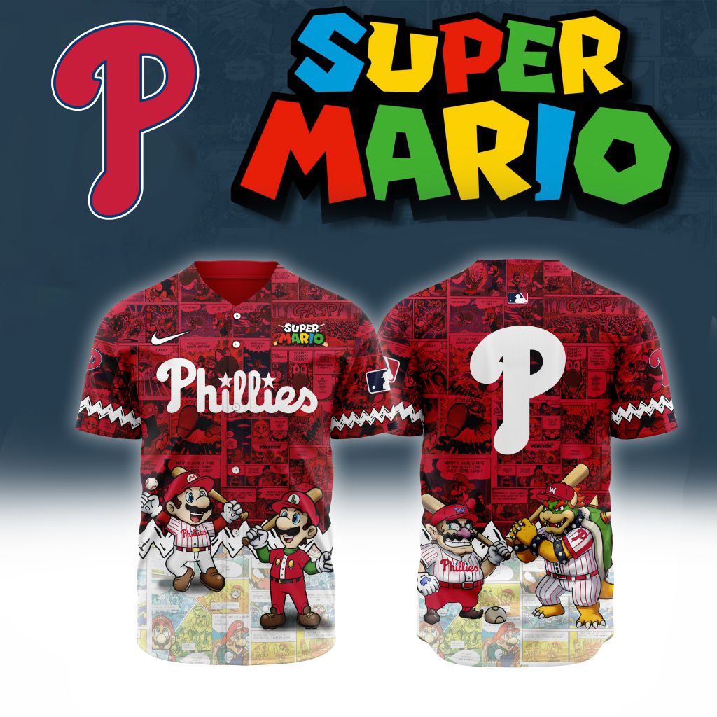 Premium MLB Philadelphia Phillies X Super Mario Baseball Jersey - PP0126