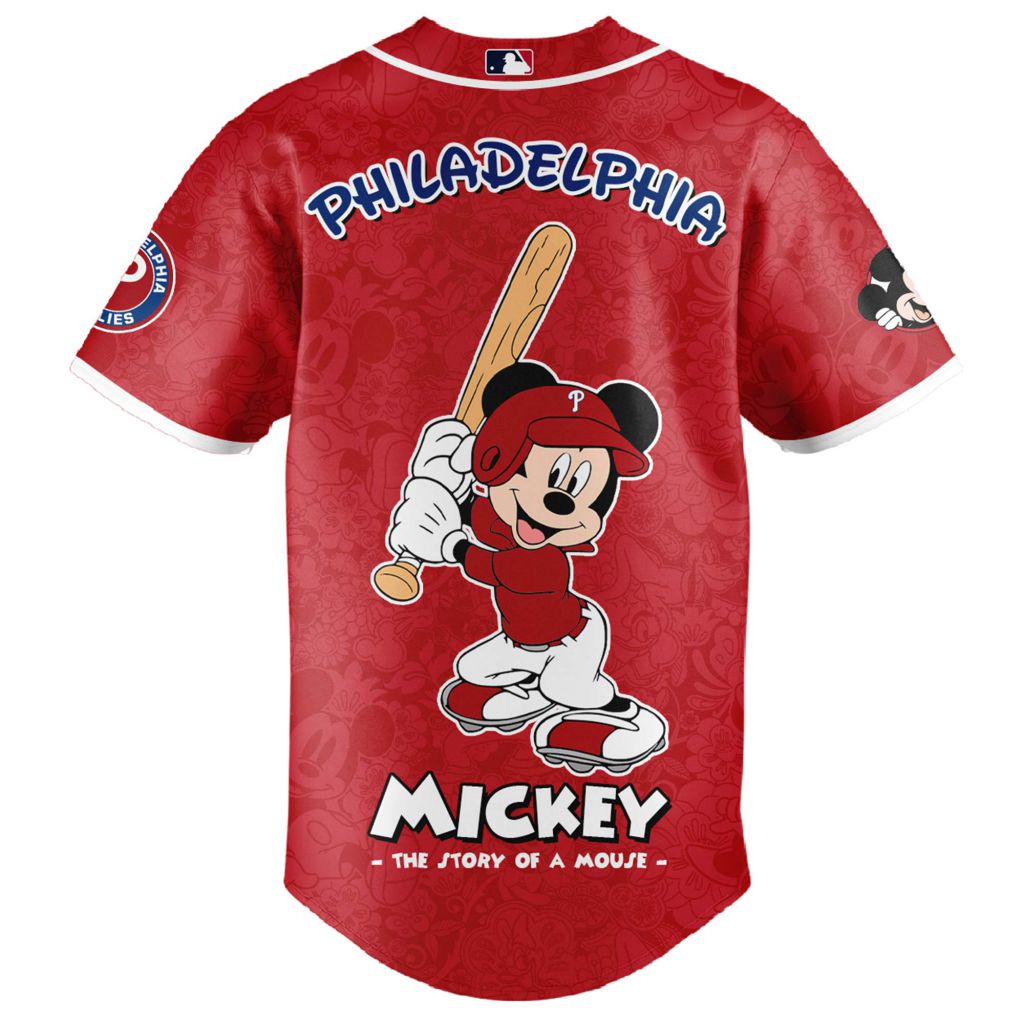 Premium MLB Philadelphia Phillies X Mickey Mouse Baseball Jersey - PP075