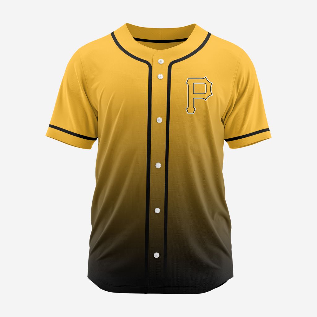 MLB Pittsburgh Pirates Personalized Gradient Design Baseball Jersey - PIPI016