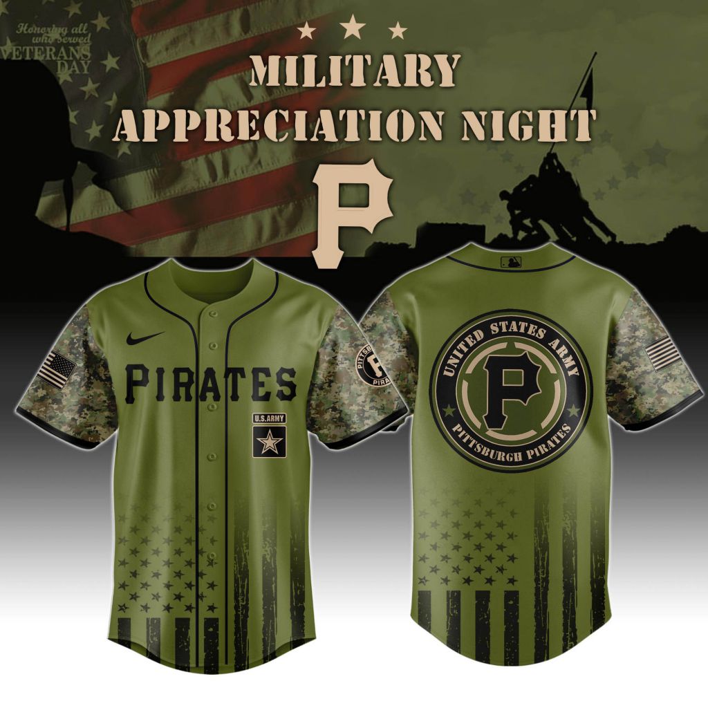 Premium MLB Pittsburgh Pirates Army Military Appreciation Baseball Jersey - PIPI086