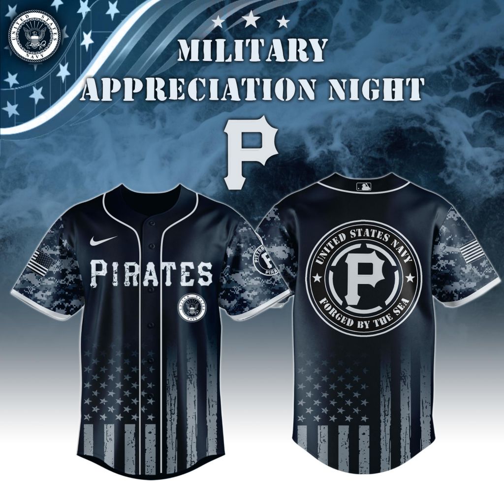 Premium MLB Pittsburgh Pirates Navy Military Appreciation Baseball Jersey - PIPI0100