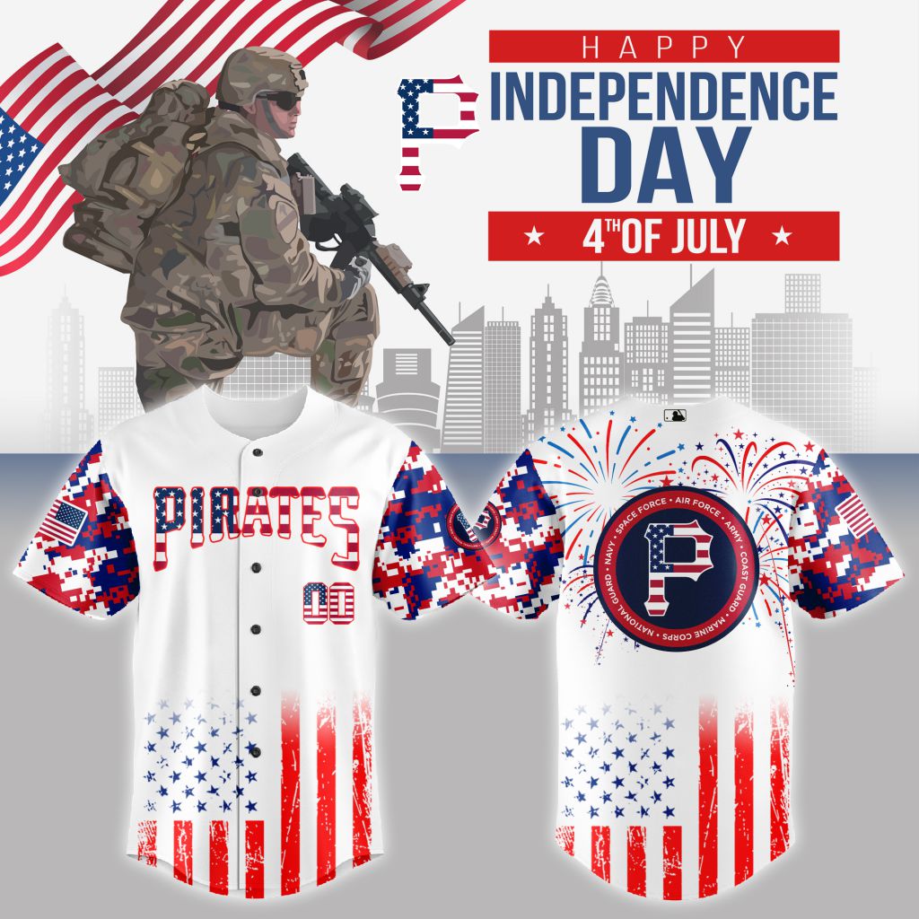 Premium MLB Pittsburgh Pirates Special The 4th Of July Military Baseball Jersey - PIPI0106