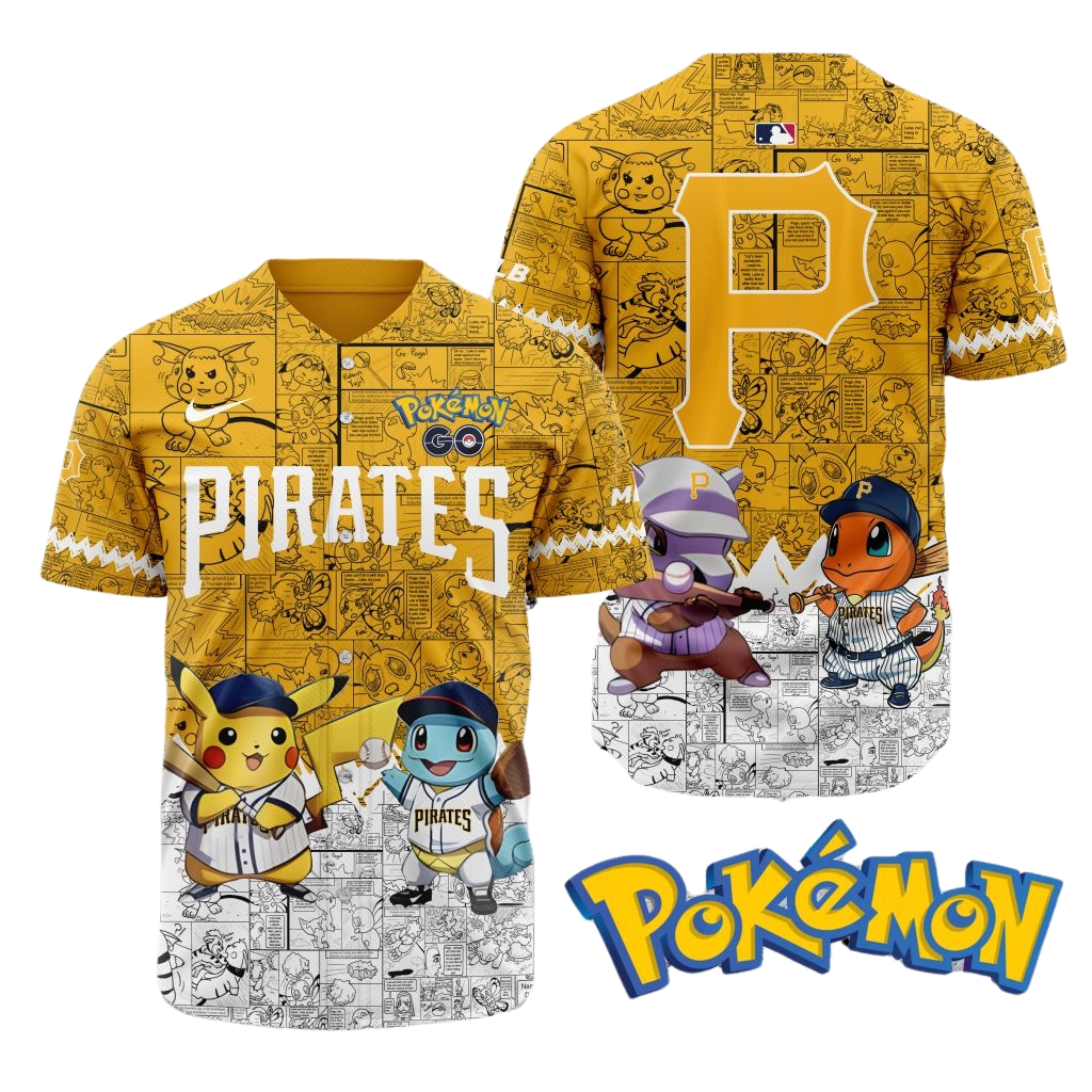Premium MLB Pittsburgh Pirates X Pokemon Jersey - PIPI0120