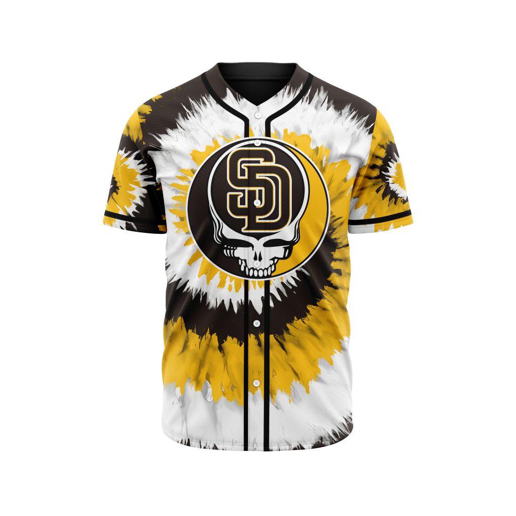 MLB San Diego Padres Special Grateful Dead Design Baseball Jersey - SDP044