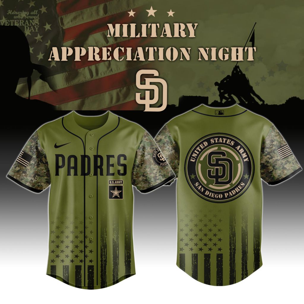 Premium MLB San Diego Padres Army Military Appreciation Baseball Jersey - SDP084