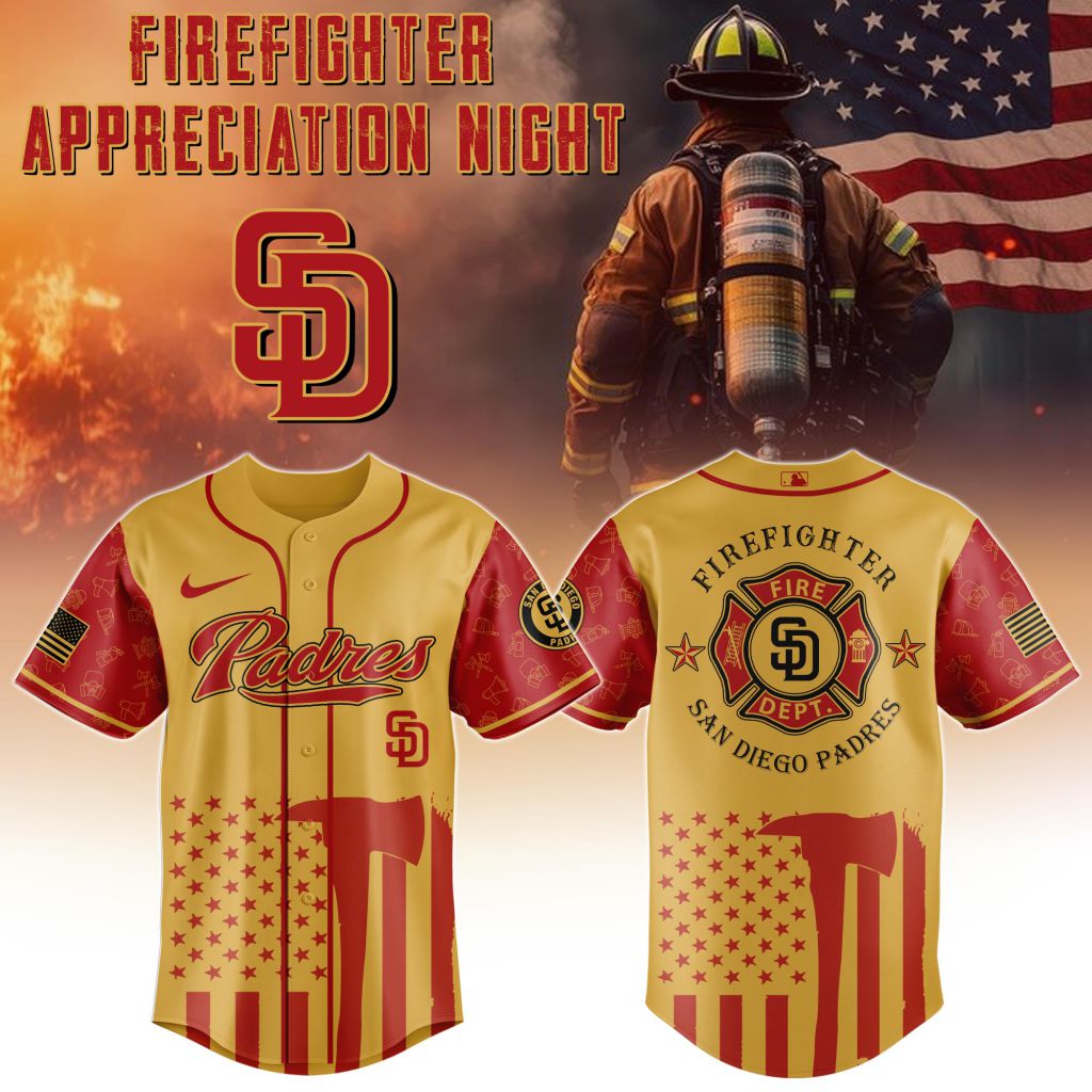 Premium MLB San Diego Padres Firefighter Appreciation Baseball Jersey - SDP086