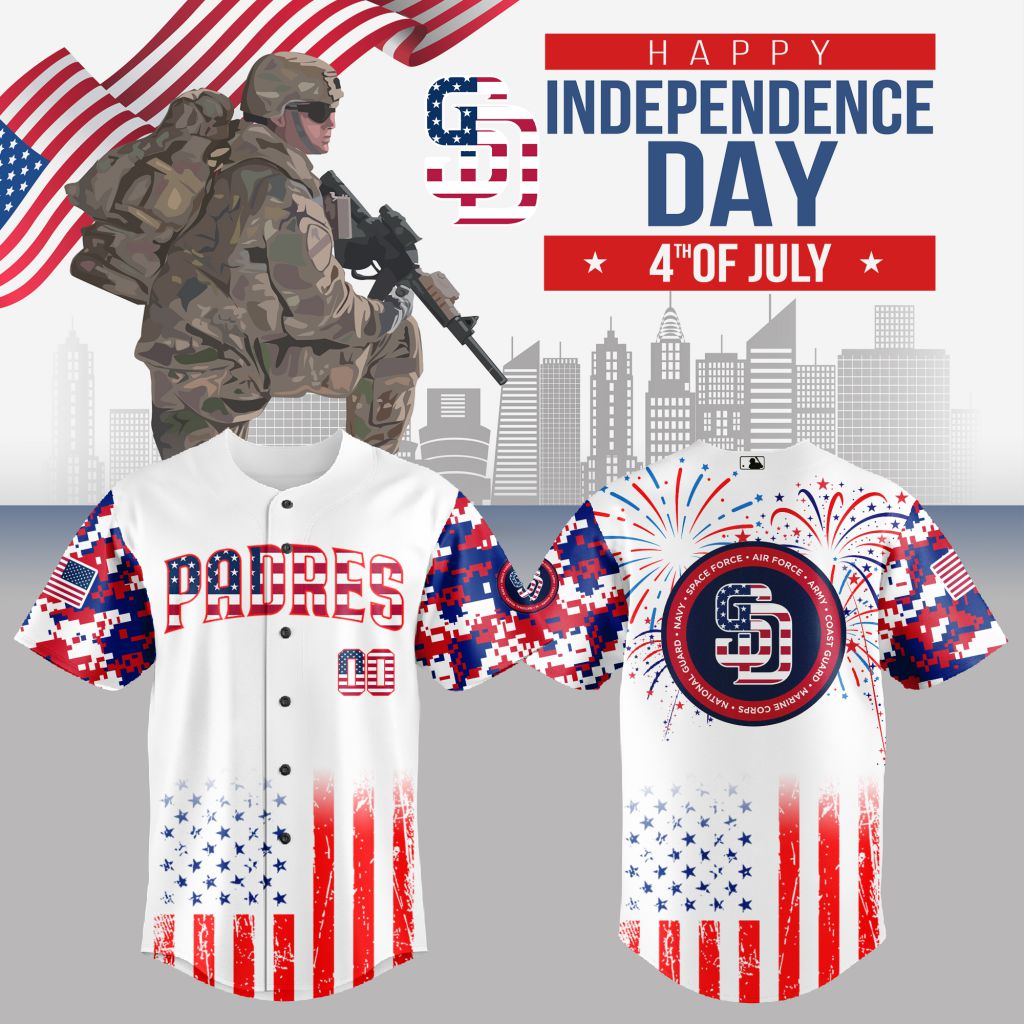 Premium MLB San Diego Padres Special The 4th Of July Military Baseball Jersey - SDP0104