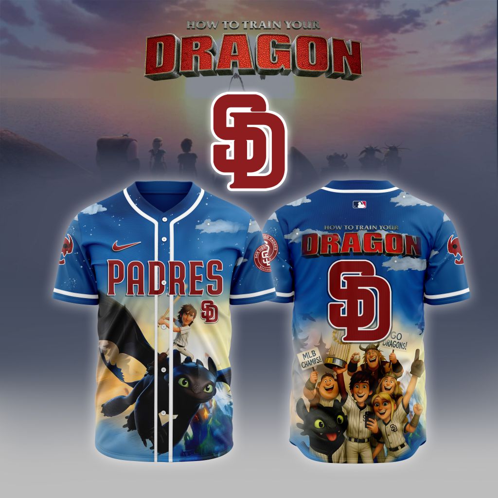 Premium MLB San Diego Padres X How To Train Your Dragon Baseball Jersey - SDP0114