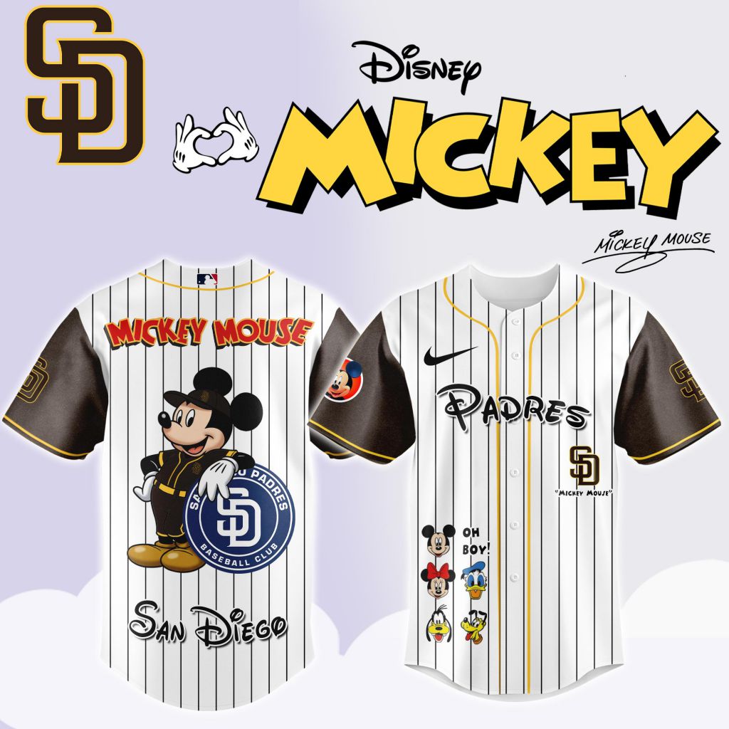 Premium MLB San Diego Padres X Mickey Mouse And Friends Baseball Jersey - SDP0116