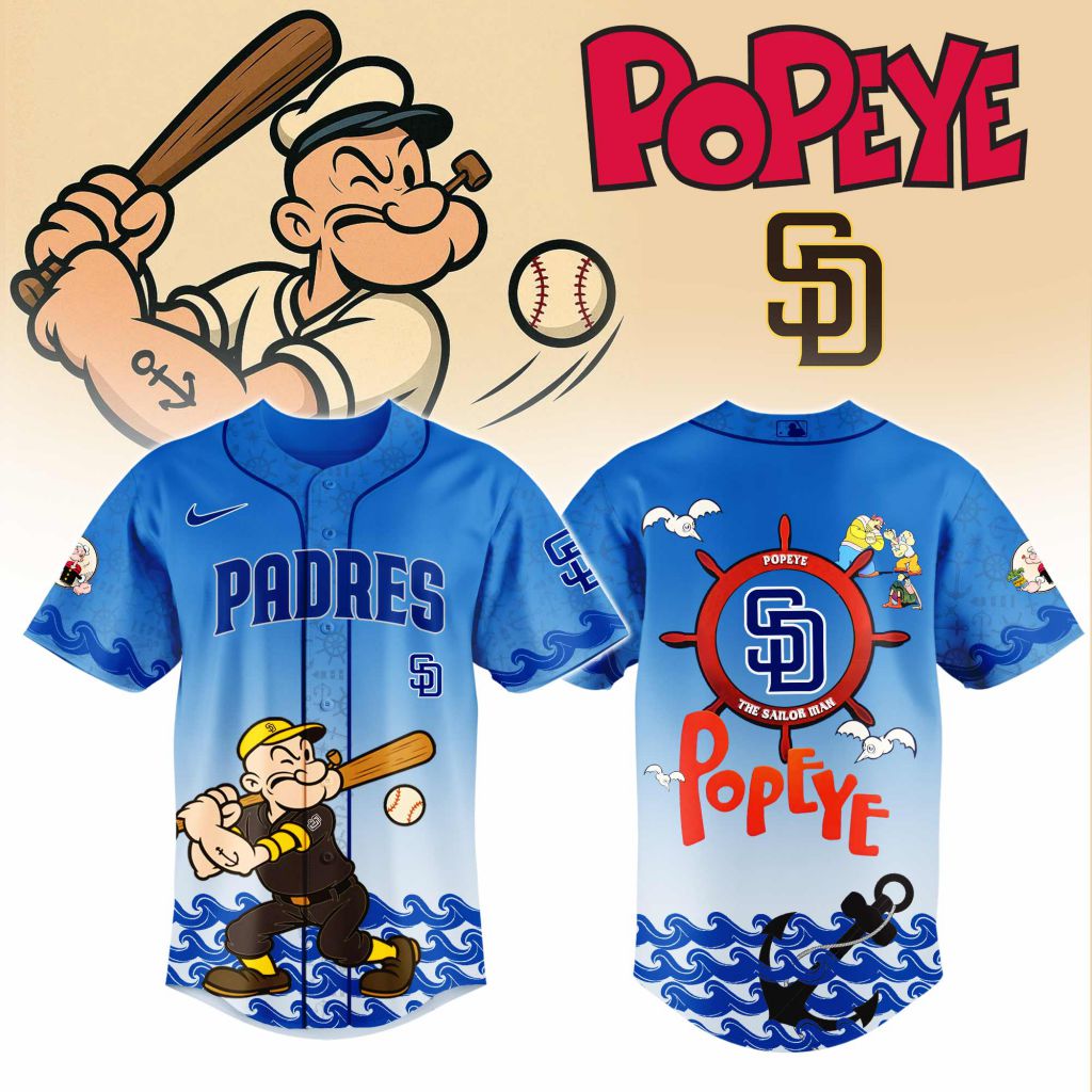 Premium MLB San Diego Padres X Popeye Baseball Jersey - SDP0119
