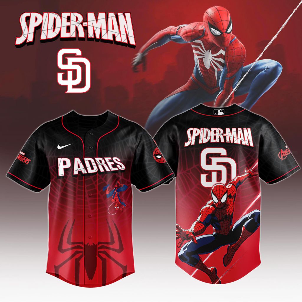 Premium MLB San Diego Padres X Spider-Man Baseball Jersey - SDP0122