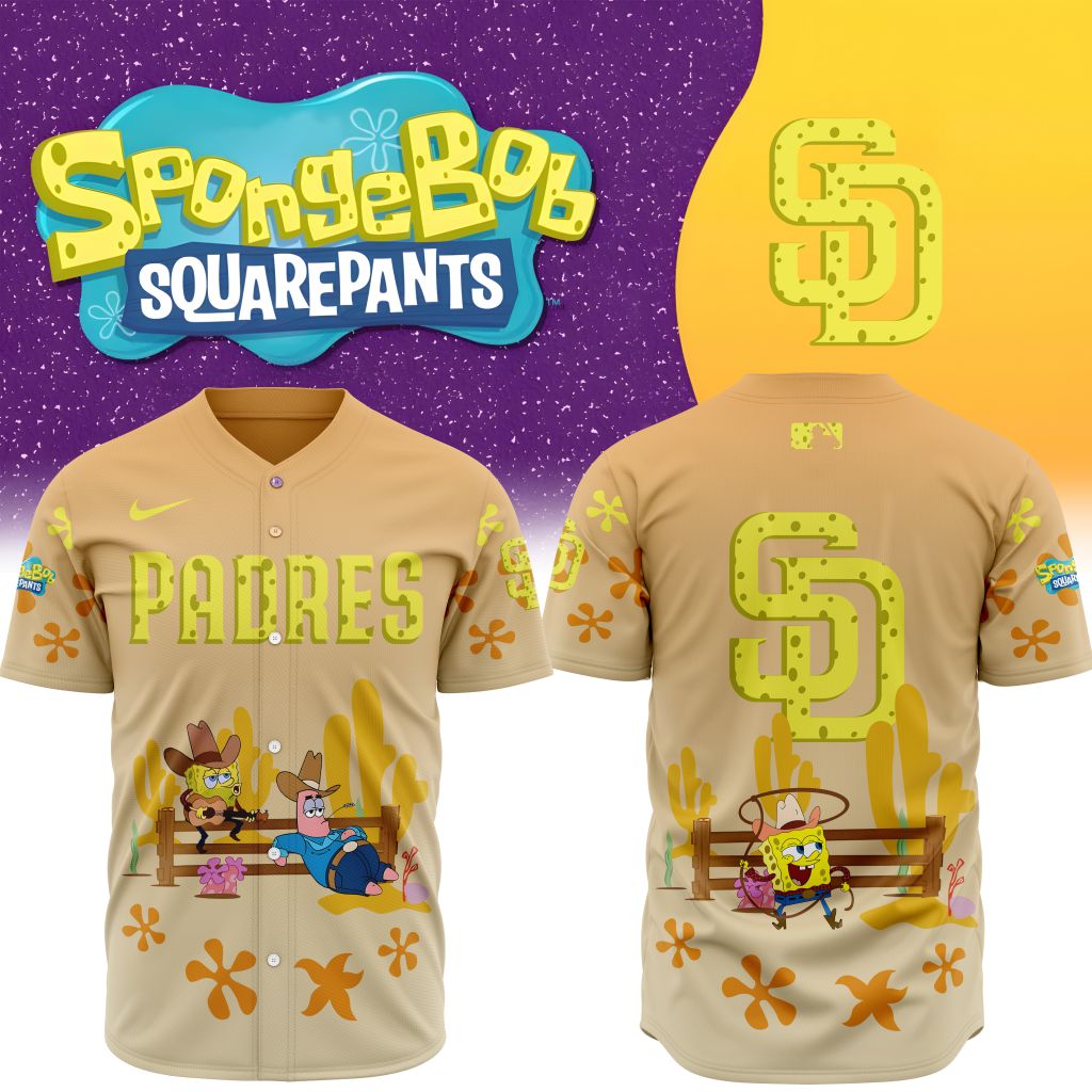 Premium MLB San Diego Padres X SpongeBob SquarePants Special Baseball Jersey - SDP0124