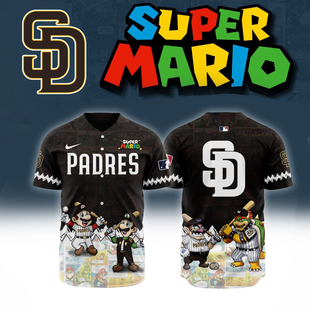 Premium MLB San Diego Padres X Super Mario Baseball Jersey - SDP0126