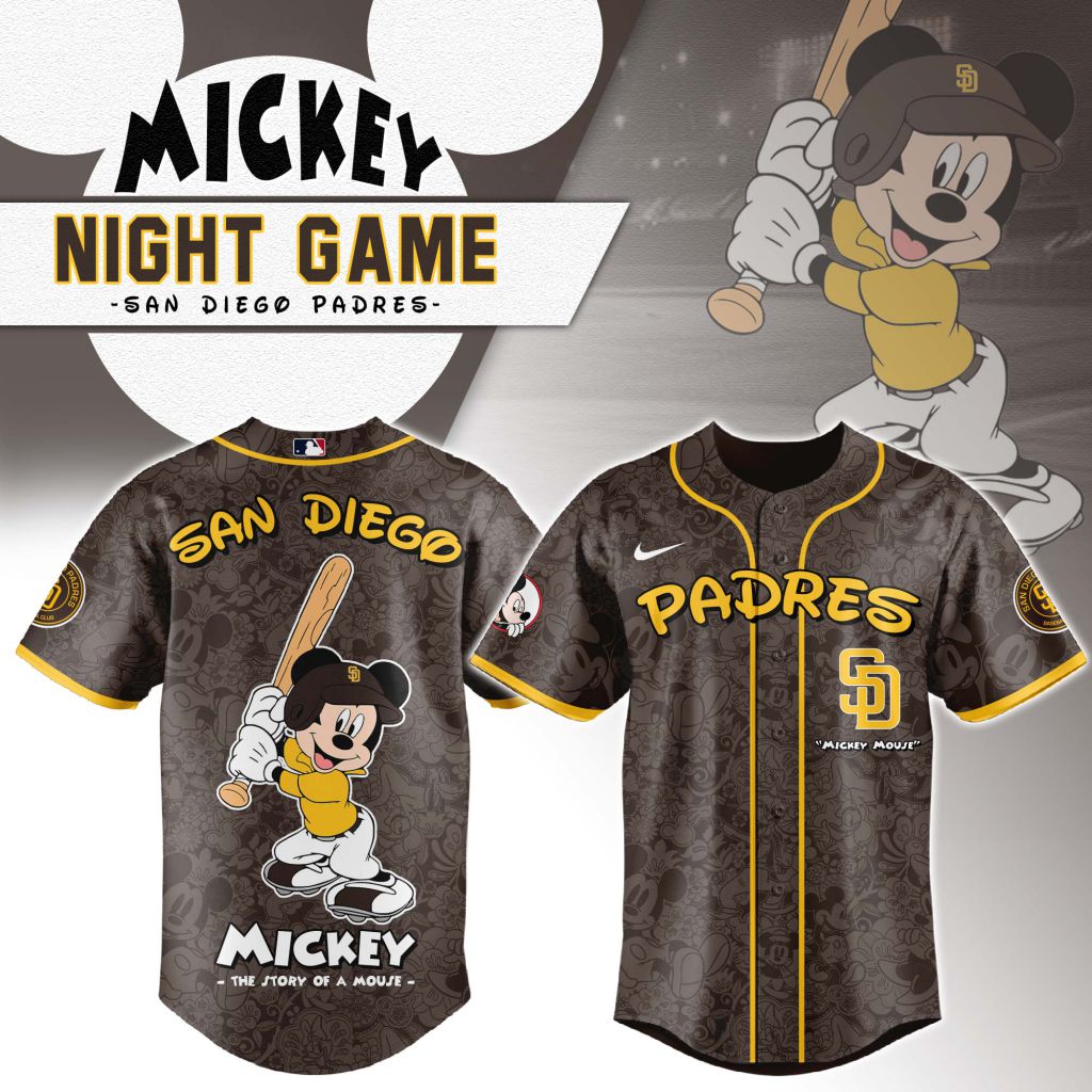 Premium MLB San Diego Padres X Mickey Mouse Baseball Jersey - SDP076