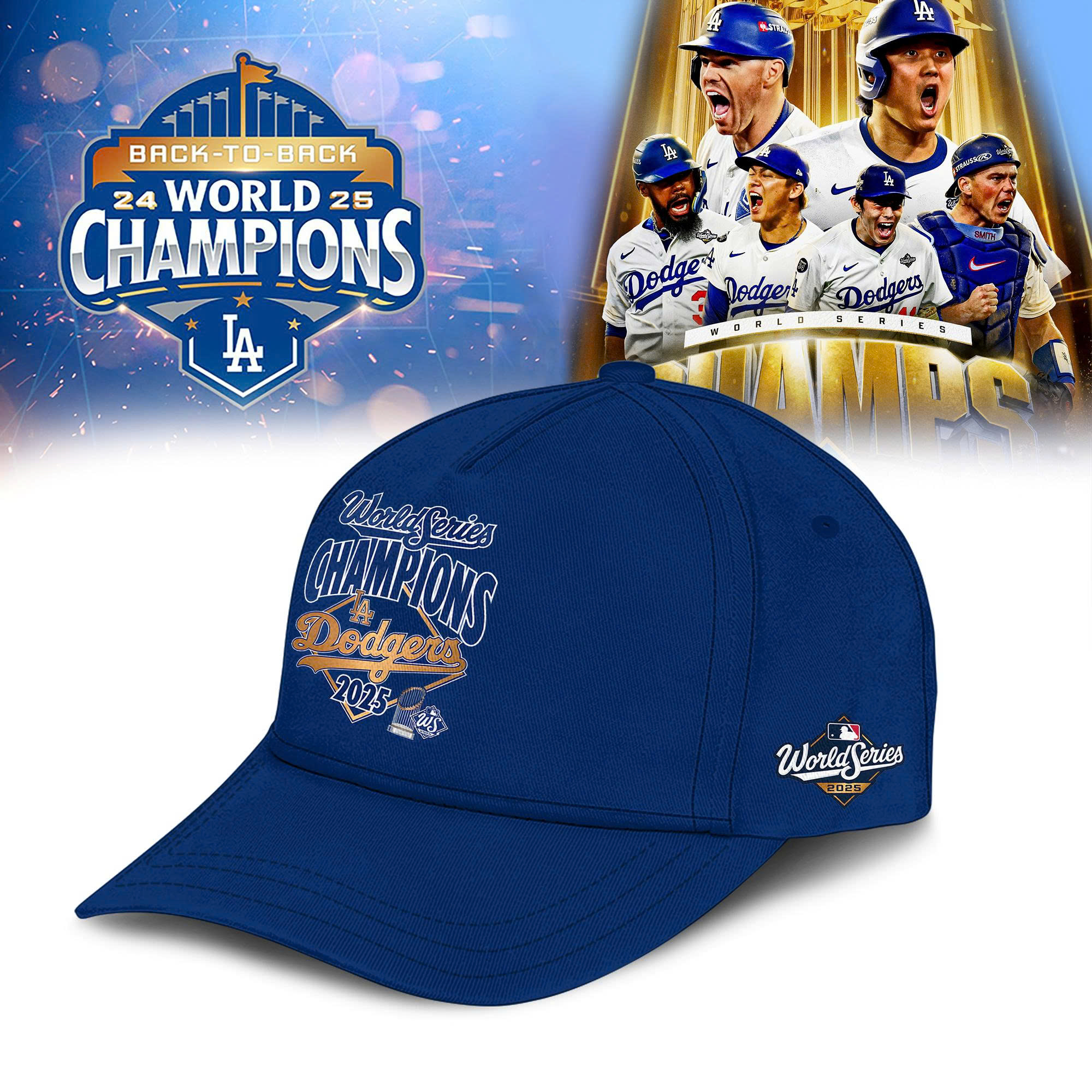 Los Angeles Dodgers 2025 World Series Champions Cap - RP005