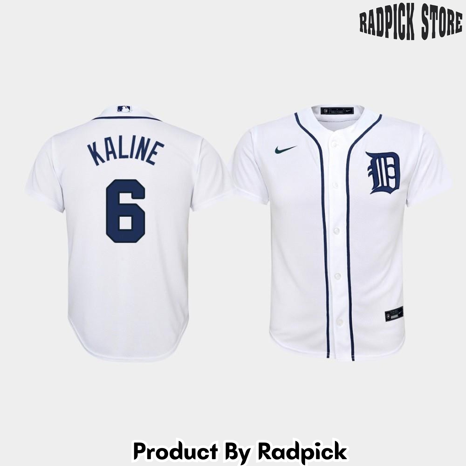 Detroit Tigers 6 Al Kaline Home White Baseball Jersey - RP4826541