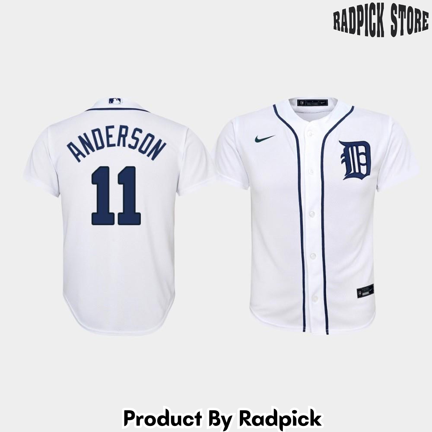  Detroit Tigers 11 Sparky Anderson Home White Baseball Jersey - RP4826061