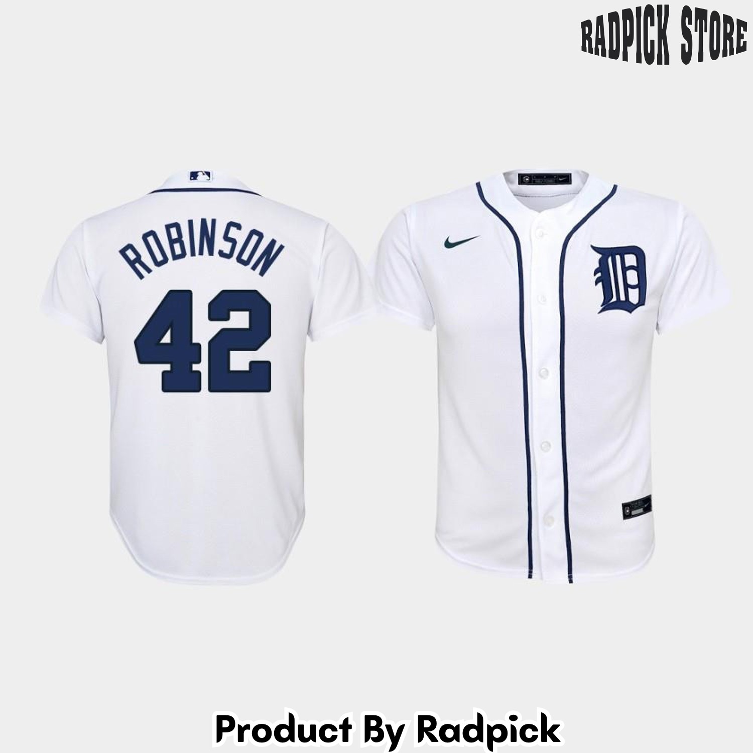  Detroit Tigers 42 Jackie Robinson Home White Baseball Jersey - RP4826219