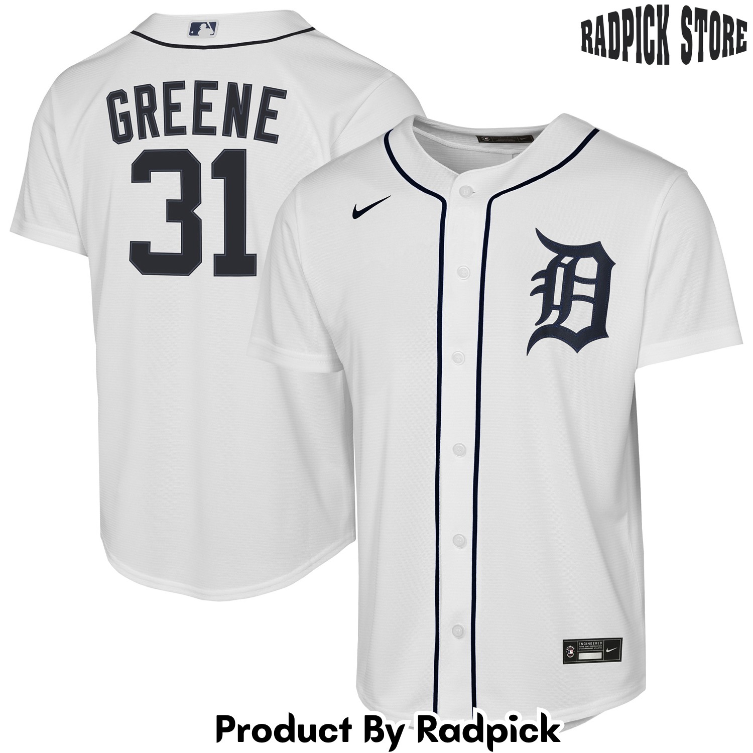  Detroit Tigers Riley Greene White Home Player Baseball Jersey - RP4827128