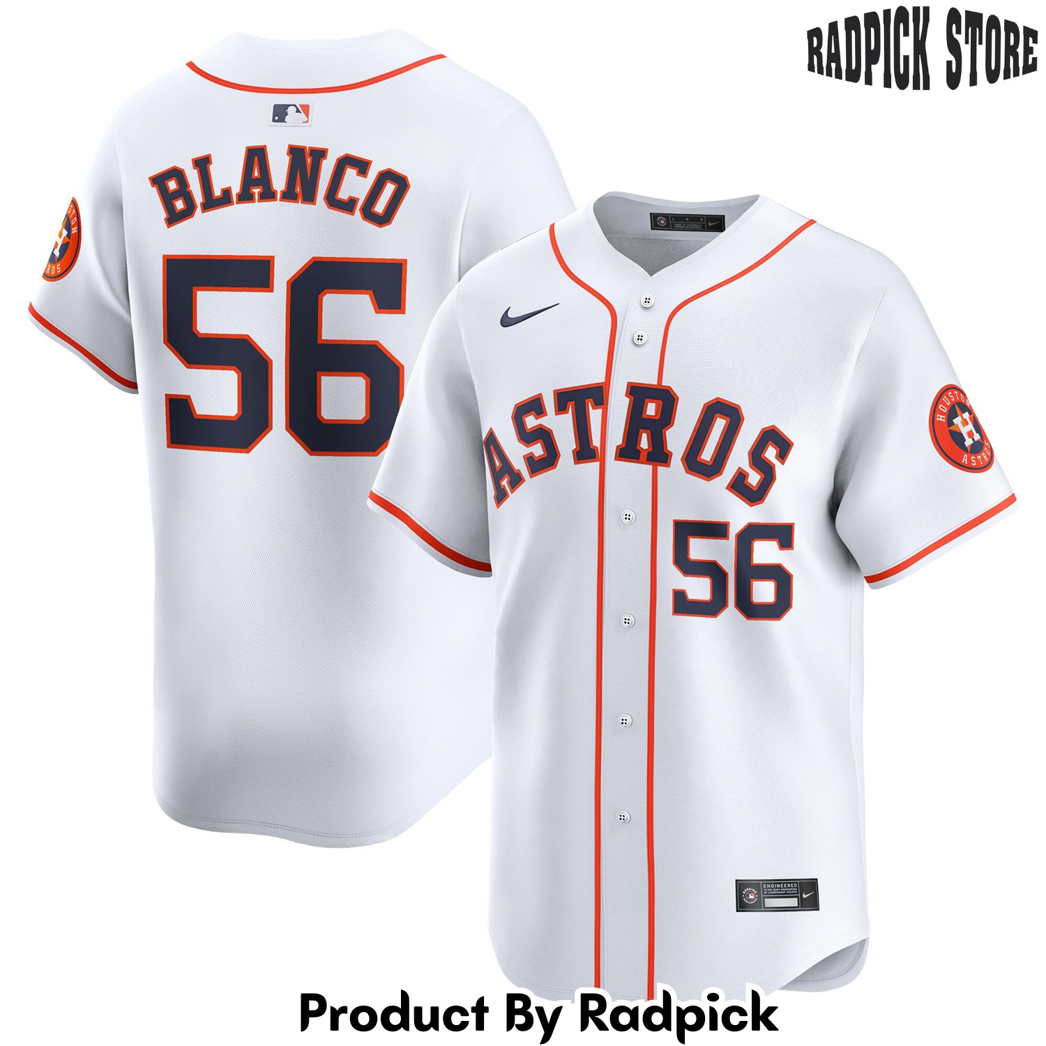  Houston Astros Ronel Blanco White Home Limited Player Baseball Jersey - RP4830000